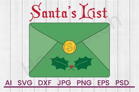 Download Free Santas List - SVG File, DXF File Files Free PSD Mockups