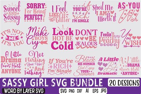 Download Free Sassy Girl SVG Bundle Files DXF Files