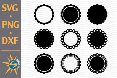 Download Free Scallop Circle SVG, PNG, DXF Digital Files Include DXF Files