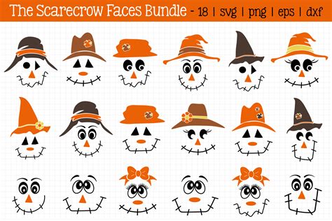 Download Free Scarecrow Faces Bundle For Crafts