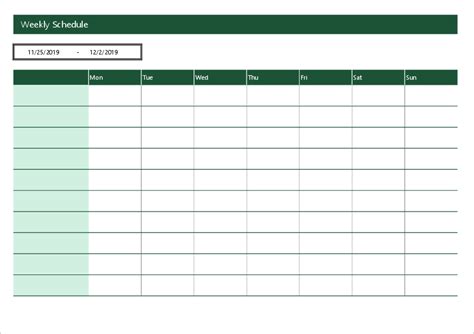 Free Schedule Template Excel