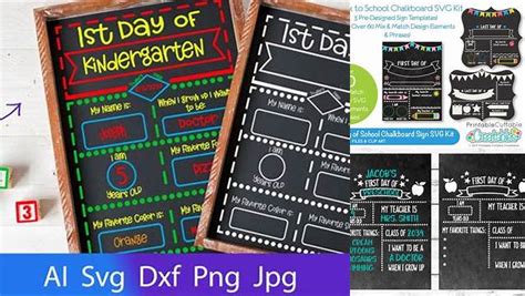 Download Free School Chalkboard Template Cut Files