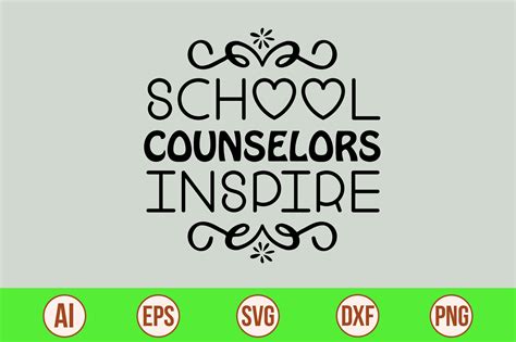 Download Free School Counselors Inspire SVG Cut File DXF Files