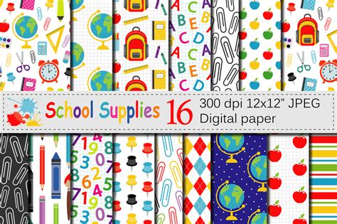 Download Free School Digital Papers For Crafts