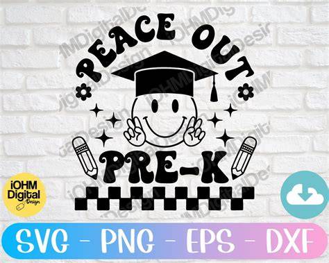 Download Free School SVG * Peace Out Pre-K Cut File DXF Files