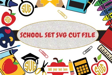 Download Free School Set SVG Cut File For Cricut