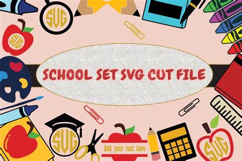Download Free School Set SVG Cut File For Silhouette