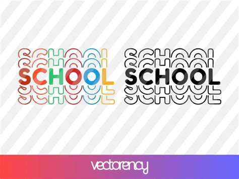 Download Free School Set SVG Cut File Silhouette For Crafts