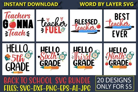 Download Free School Svg Bundle Vol 7 Files For Crafts