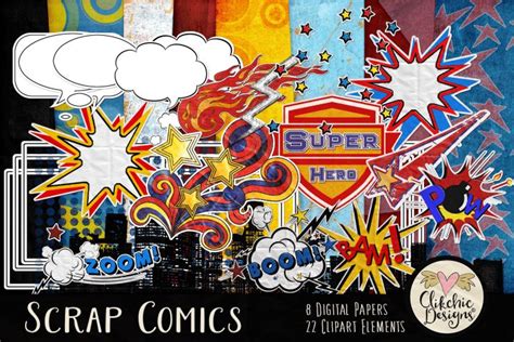 Download Free Scrap Comics Digital Scrapbook Kit DXF Files