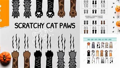 Download Free Scratchy Cat Paws SVG Cut-Files DXF Files