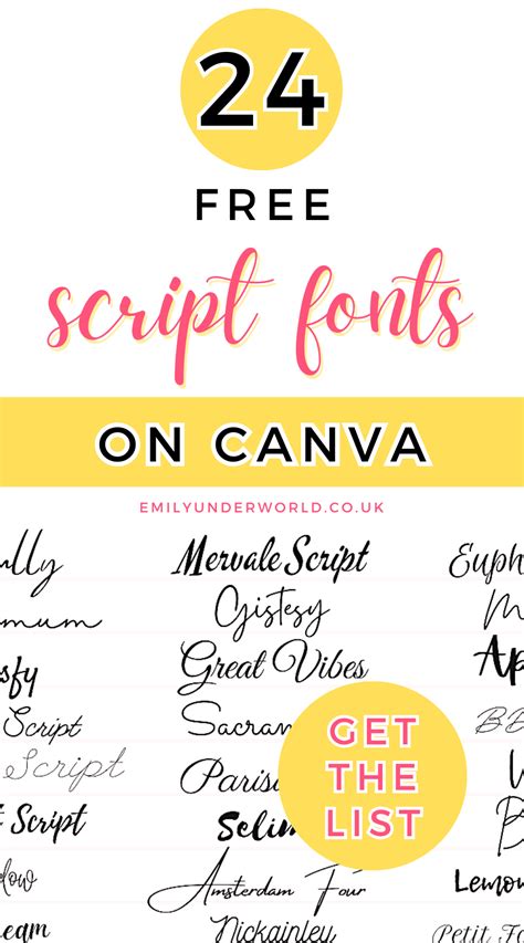 Free Script Fonts for Canva