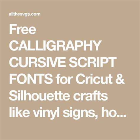 Download Free Script Word Set Silhouette For Crafts