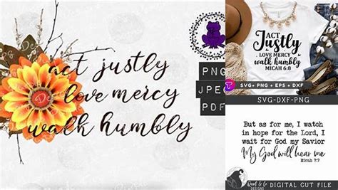 Download Free Scripture transfer sublimation Micah 6:8 fall design Files DXF Files