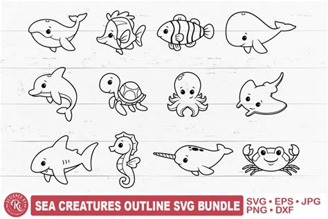 Download Free Sea Creatures Design Set For Cricut