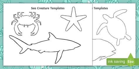 Download Free Sea Creatures Design Set Printable