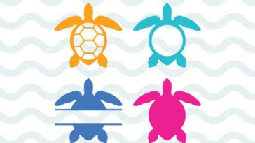 Download Free Sea Turtle SVG Files and Monogram Cut Images
