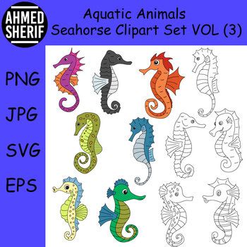 Download Free Seahorse Clipart Set Commercial Use Free PSD Mockups