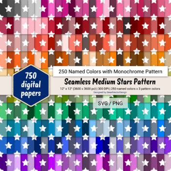 Download Free Seamless Medium Stars Paper-250 Colors with Pattern For Crafts