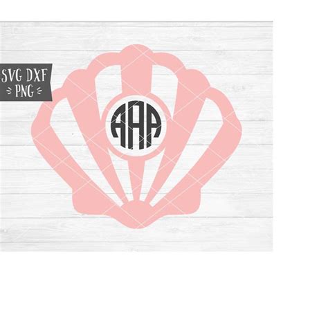Download Free Seashell Monogram Frame SVG DXF EPS PNG For Cricut