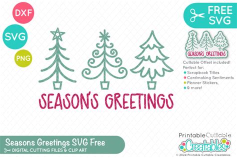 Download Free Seasons Greetings SVG Files For Crafts