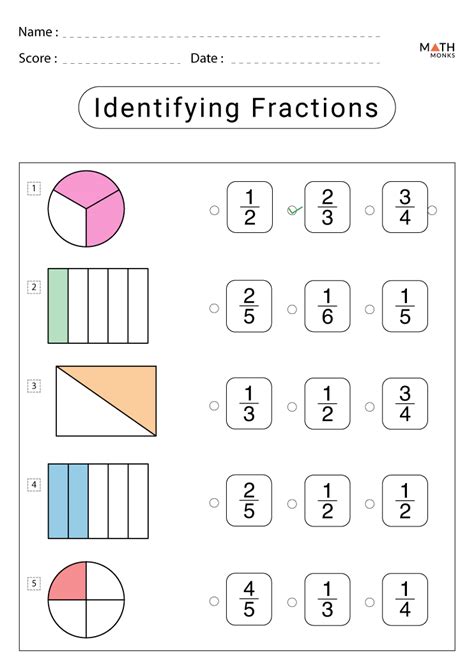 Free Second Grade Math Worksheets Fractions