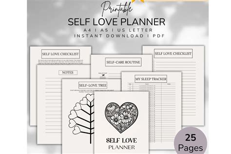 Download Free Self Love PLanner Commercial Use For Crafts