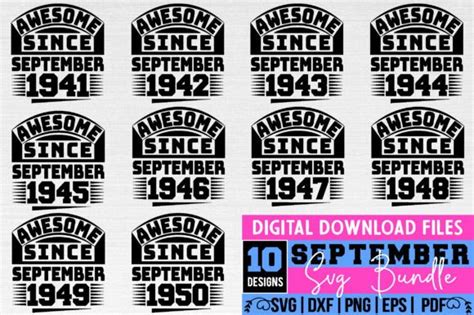 Download Free September SVG Silhouette DXF Files