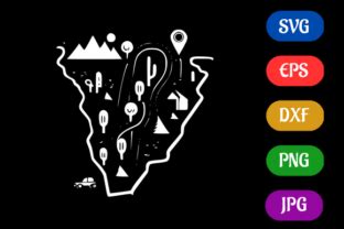 Download Free Set of 4 Printable Map Tags Cricut SVG DXF Files