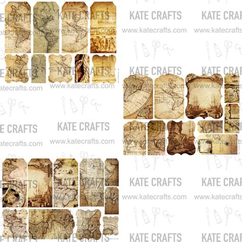 Download Free Set of 4 Printable Map Tags Images