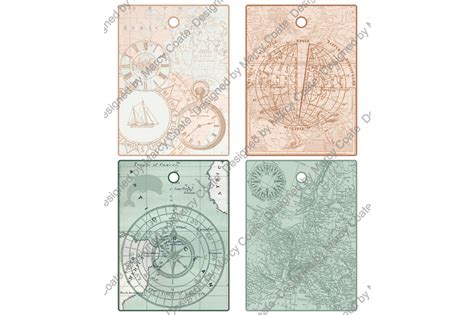 Download Free Set of 4 Printable Map Tags Silhouette