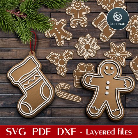 Download Free Set of Christmas gingerbread. Commercial Use DXF Files