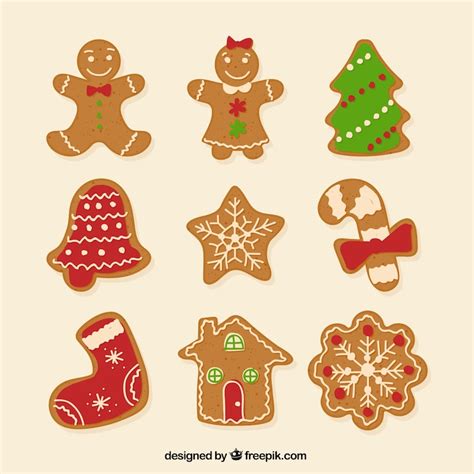 Download Free Set of Christmas gingerbread. Images