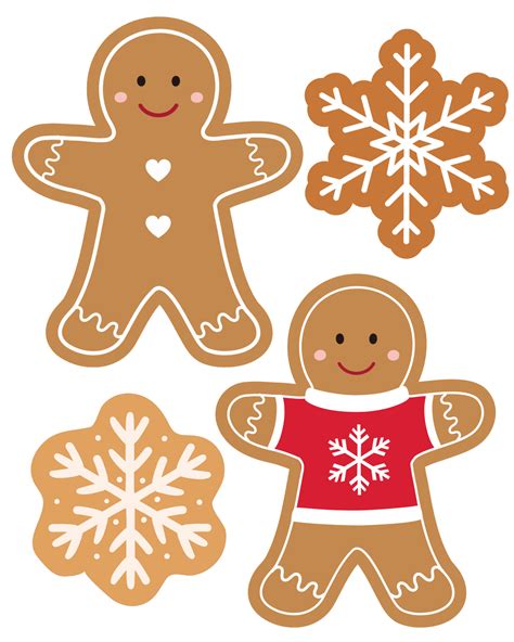 Download Free Set of Christmas gingerbread. Printable