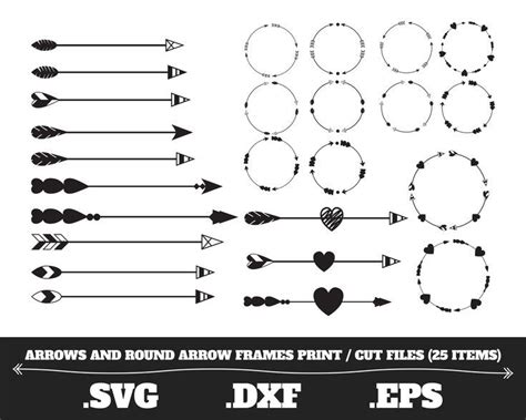 Download Free Set of arrows and frames DXF Files