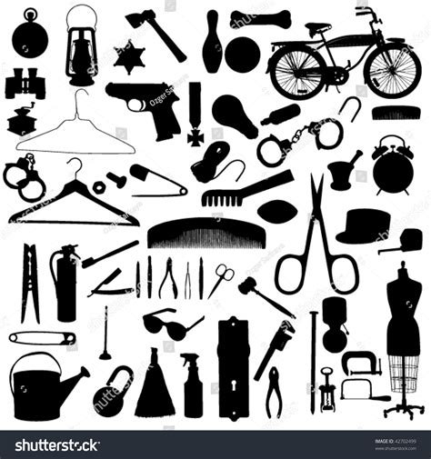 Download Free Set of vector objects Silhouette For Crafts