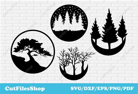 Download Free Set trees PNG, JPG Files DXF Files