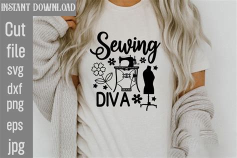 Download Free Sewing diva SVG Cut File Cut Images