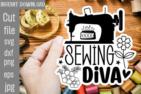 Download Free Sewing diva SVG Cut File Printable