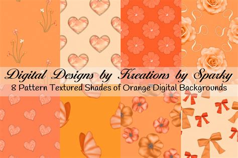 Download Free Shades of Orange Pattern Digital Background Papers Commercial Use DXF Files