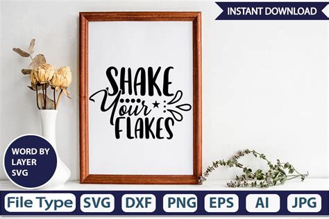 Download Free Shake Your Flakes SVG Cut File For Crafts