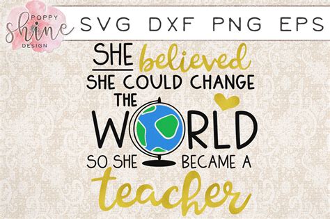 Download Free She Believed Teacher Commercial Use DXF Files