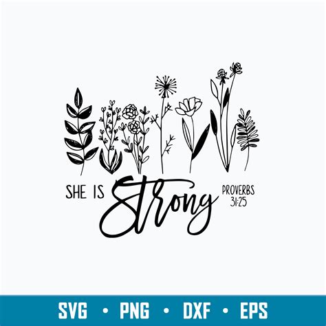 Download Free She Is Strong SVG Cut File Commercial Use DXF Files