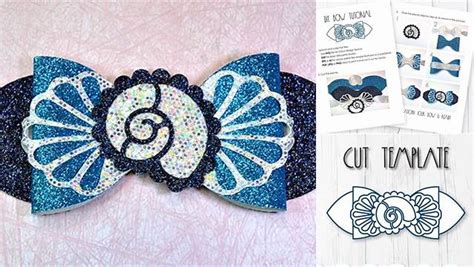 Download Free Shell Hair bow template SVG, DXF, PDF with DIY tutorial Cameo