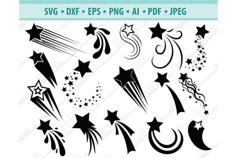 Download Free Shooting Star SVG, Shooting Star DXF, Cuttable File Files