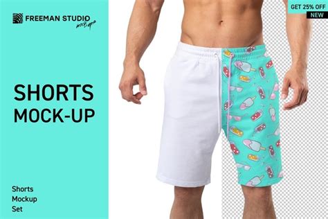 Download Free Shorts Mock-Up Set PSD Templates Object Mockups Images