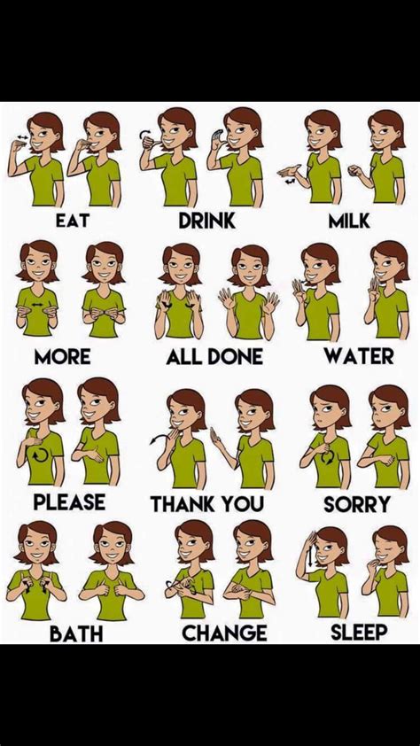 Free Sign Language Printables For Daily Schedule