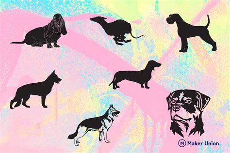 Download Free Silhouettes of dogs Files DXF Files