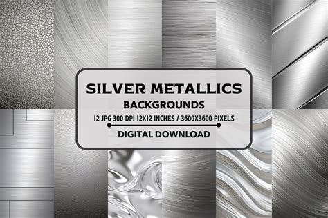 Download Free Silver Digital Paper,Metallic Silver Backgrounds Commercial Use