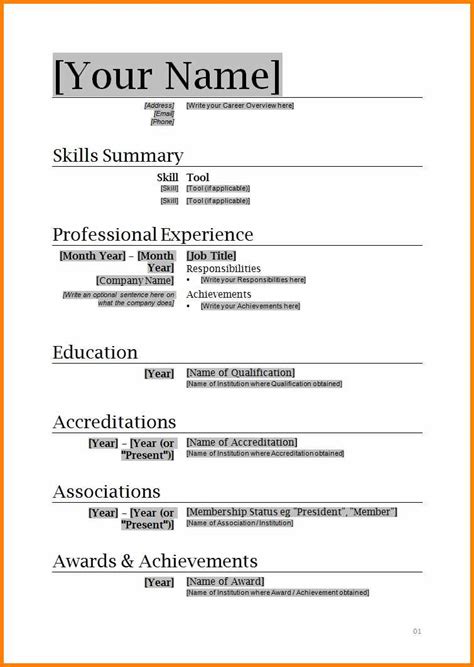 Free Simple Resume Format Download In Ms Word At Resume Examples